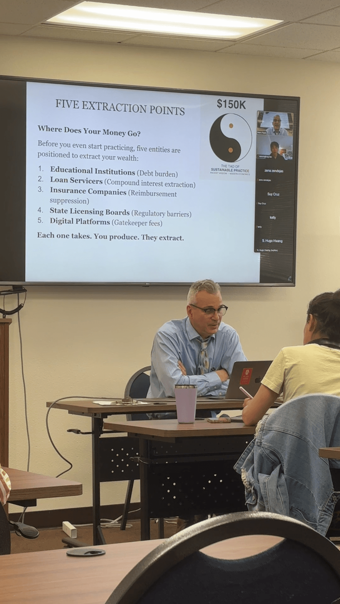 Marc Ryan teaching Course 5 live at Yo San University